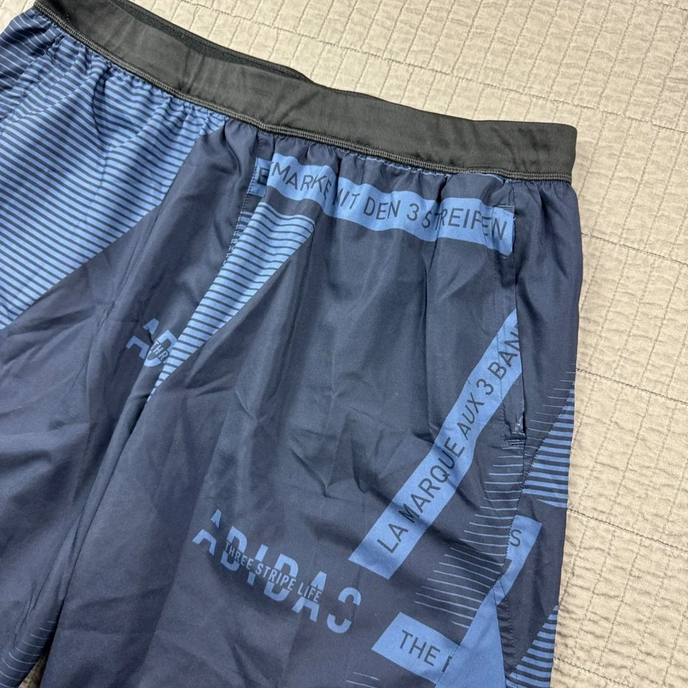 Adidas‎ Men XL Blue Graphic Training Shorts 9